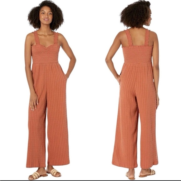 Roxy Adventure Bound Woven Tank Jumpsuit NWT Sz L - Picture 1 of 10
